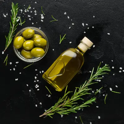 Botella de aceite de oliva virgen extra